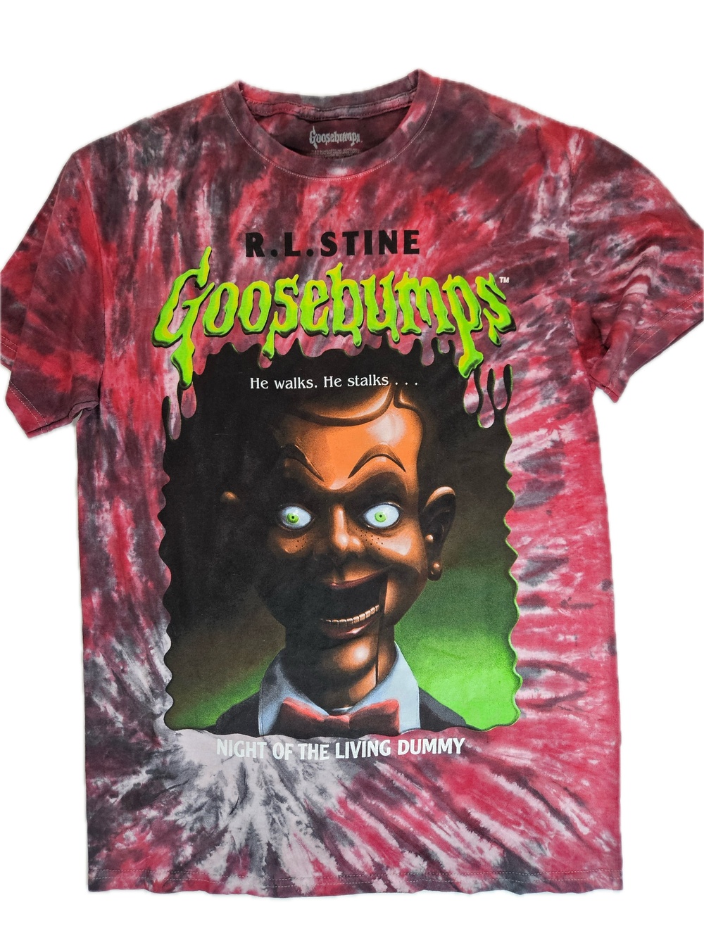 Goosebumps Shirt Mens L Red Tie Dye Graphic Crewneck Cotton Tagless Logo